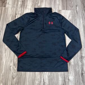 Under Armour HeatGear Boys YouthLarge L 1/4 Zip Sweatshirt Running Top Loose Fit